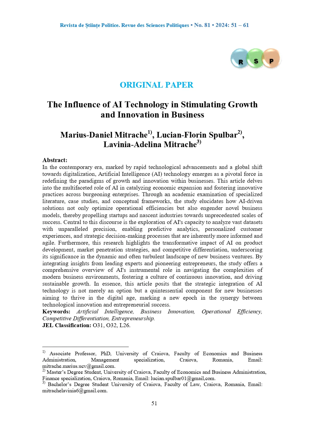 The Influence of AI Technology in Stimulating Growth and Innovation in Business